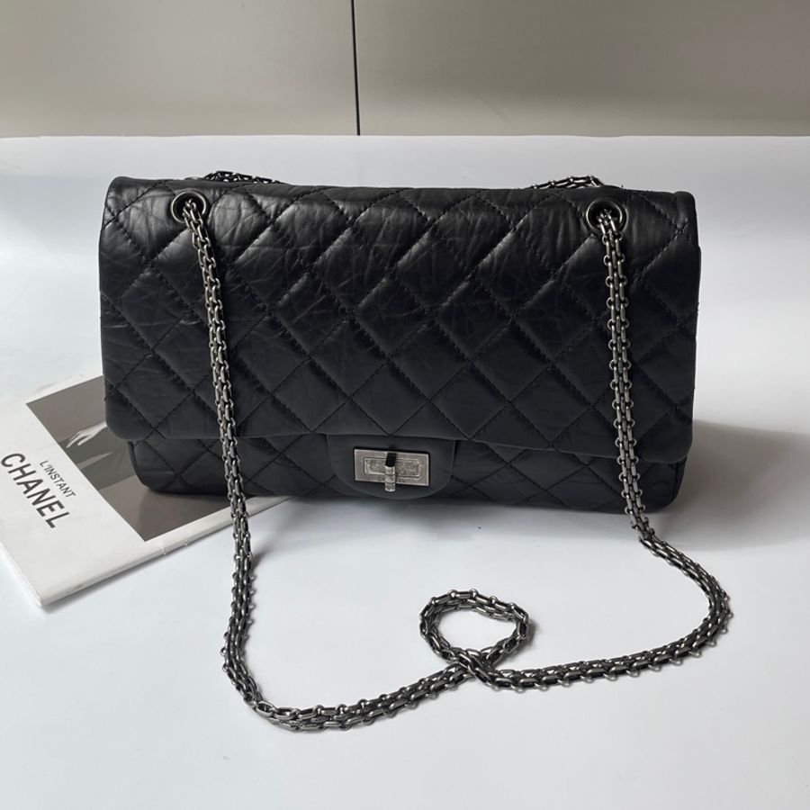 CHANEL 黑銀2.55 32cm-0