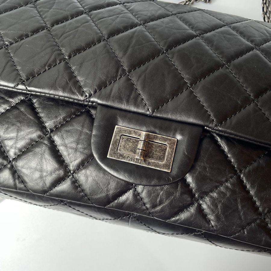 CHANEL 黑銀2.55 32cm-2
