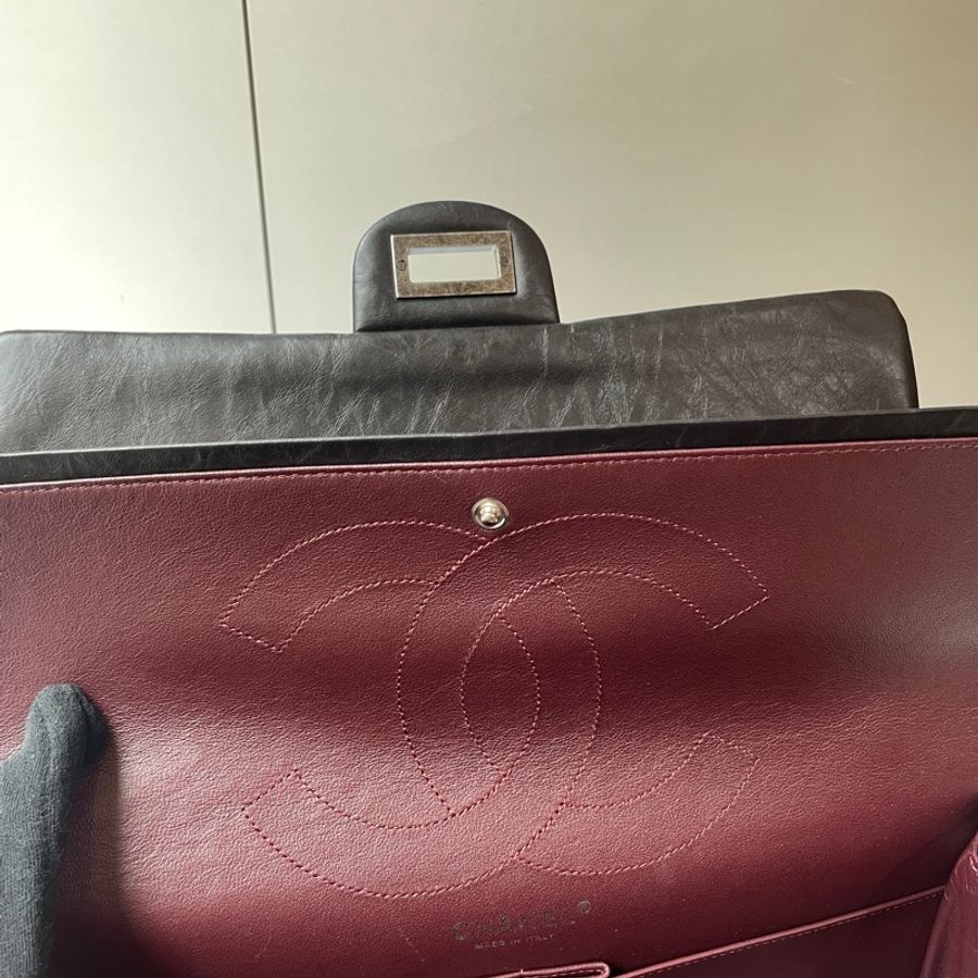 CHANEL 黑銀2.55 32cm-6