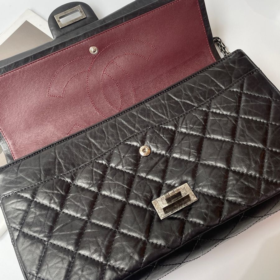 CHANEL 黑銀2.55 32cm-9