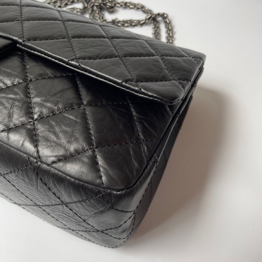 CHANEL 黑銀2.55 32cm-10