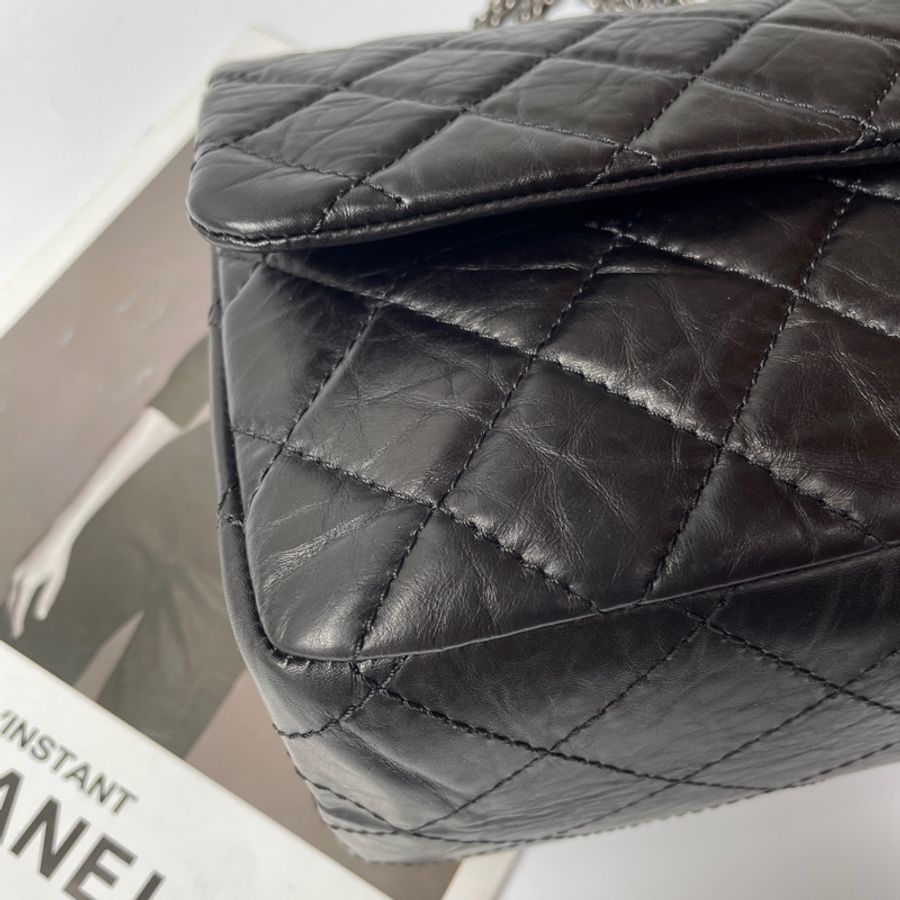 CHANEL 黑銀2.55 32cm-11
