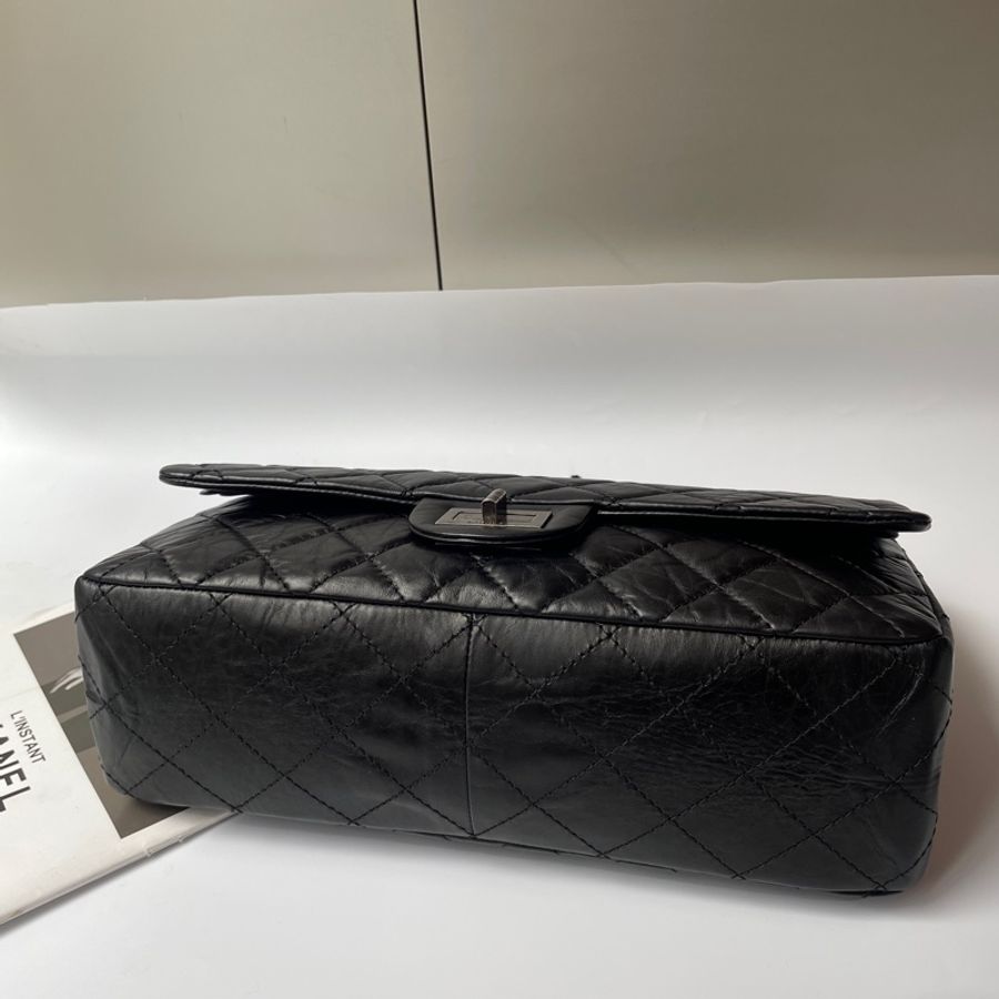 CHANEL 黑銀2.55 32cm-12
