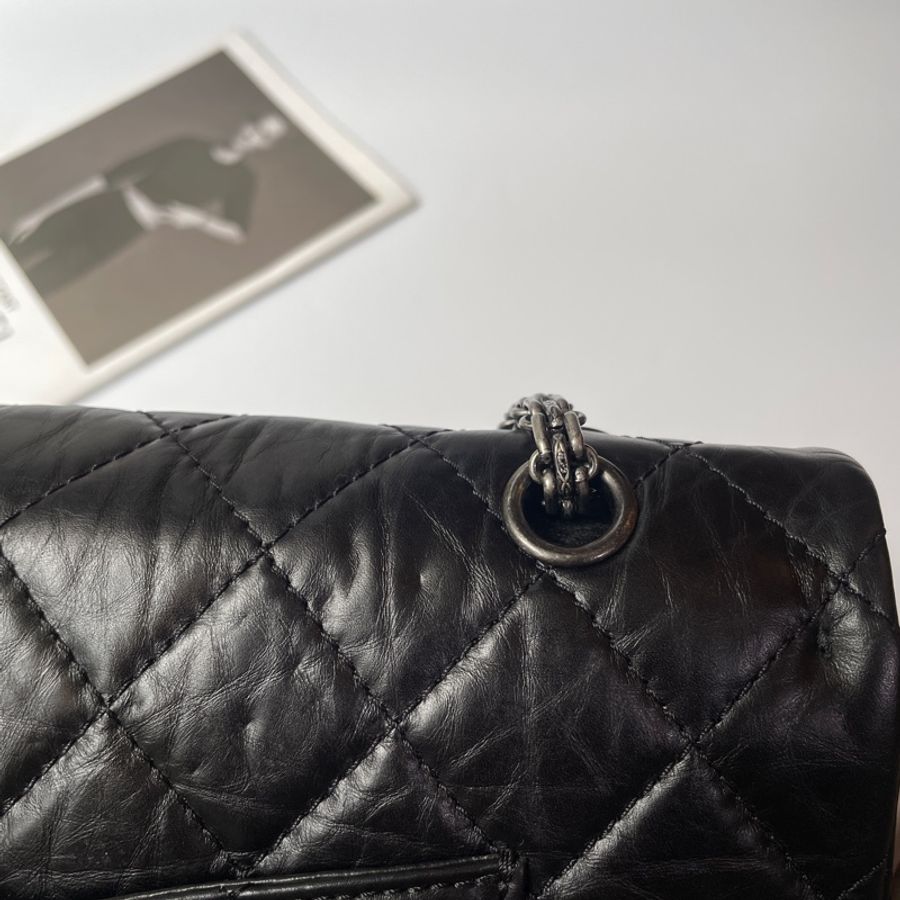 CHANEL 黑銀2.55 32cm-13