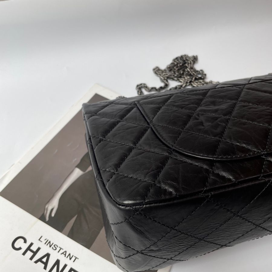 CHANEL 黑銀2.55 32cm-15
