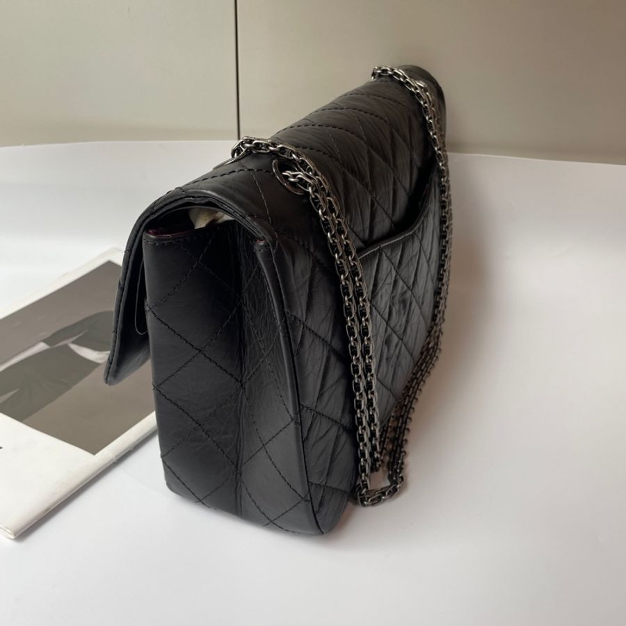 CHANEL 黑銀2.55 32cm-17