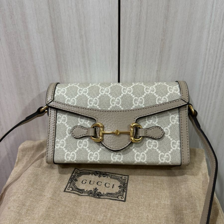 Gucci 1955奶茶色斜背包-5