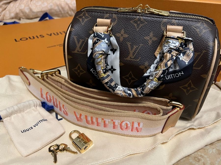 LV speedy 20 經典老花(不含絲巾)-5