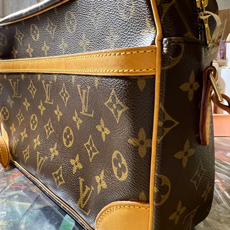 LV 絕版 LOUIS VUITTON Vintage 經典花紋老花包記者包航空包斜背包-6