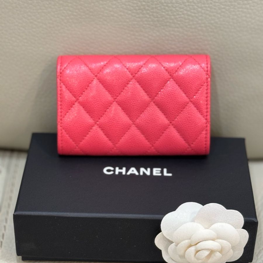 Chanel香奈兒 桃紅色卡夾 零錢包-8