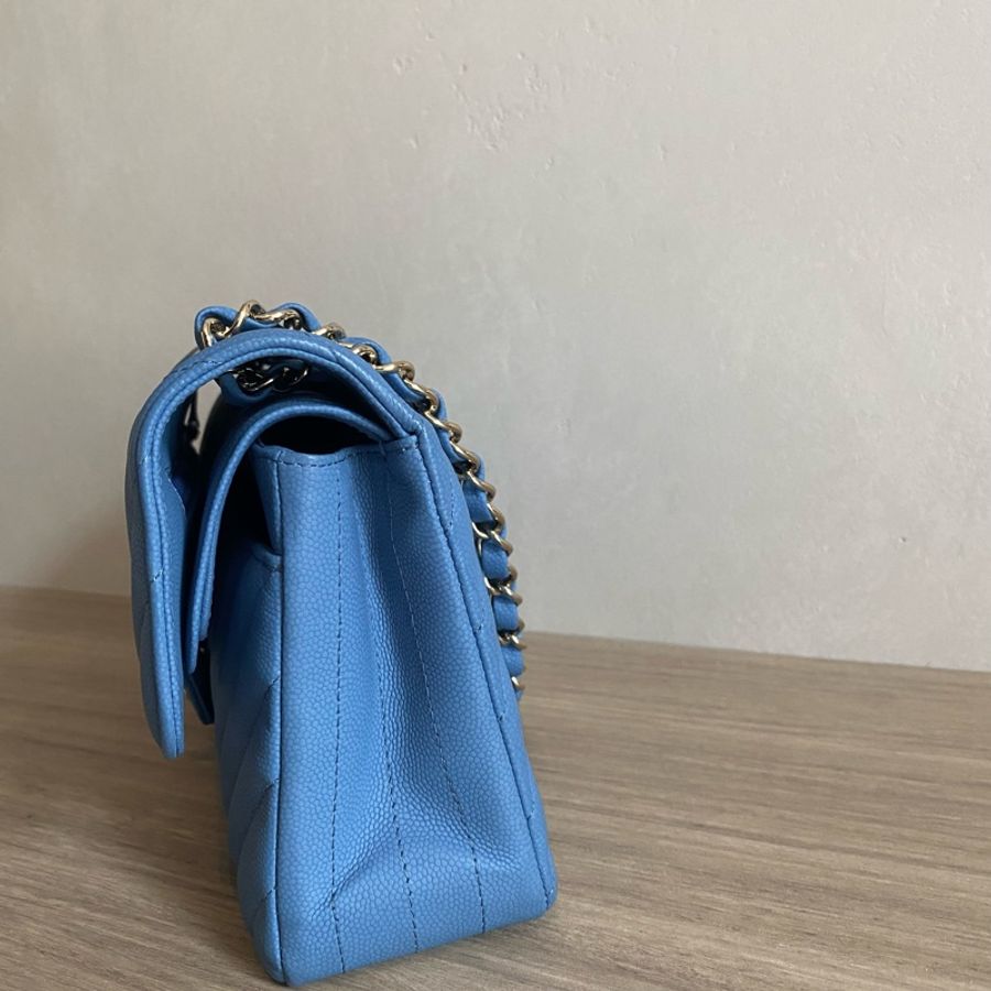 Chanel 11.12 Coco Classic Flap Small CF 23 小型口蓋包 牛仔藍淡金扣-3