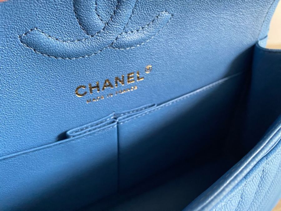 Chanel 11.12 Coco Classic Flap Small CF 23 小型口蓋包 牛仔藍淡金扣-12