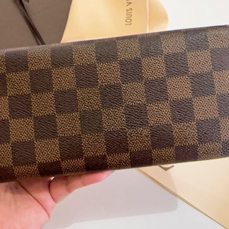 Louis Vuitton LV Sarah Wallet Damier Ebene 棋盤格紋長夾-4