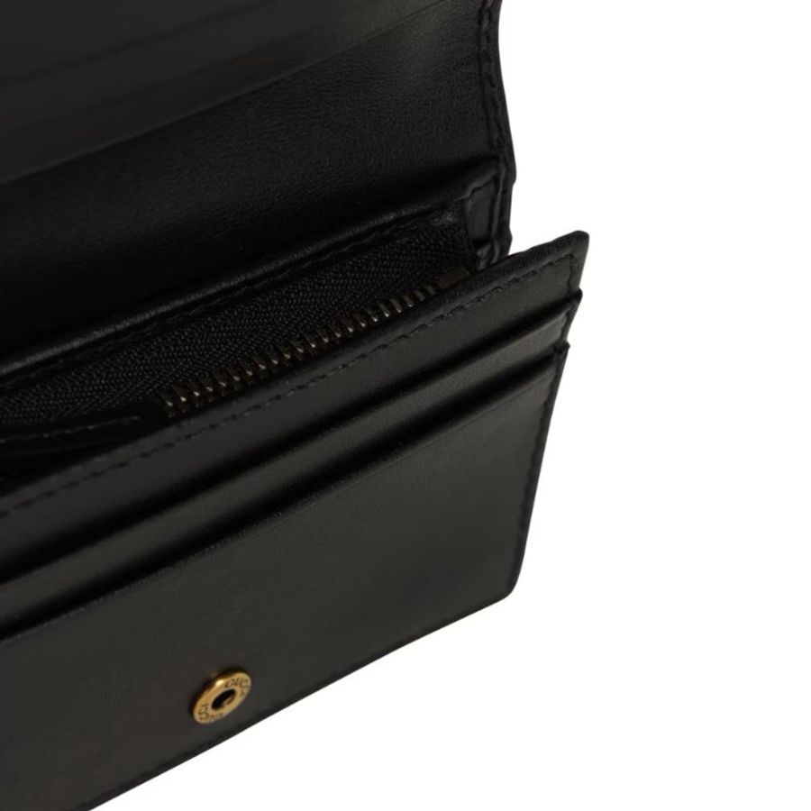 【GUCCI 古馳】GG Marmont 經典金屬雙G 卡夾 皮夾 短夾 零錢包 黑色 466492-1