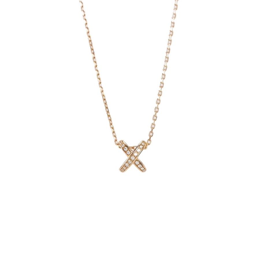 Chaumet Jeux de Liens18K玫瑰金鑽石項鍊-0