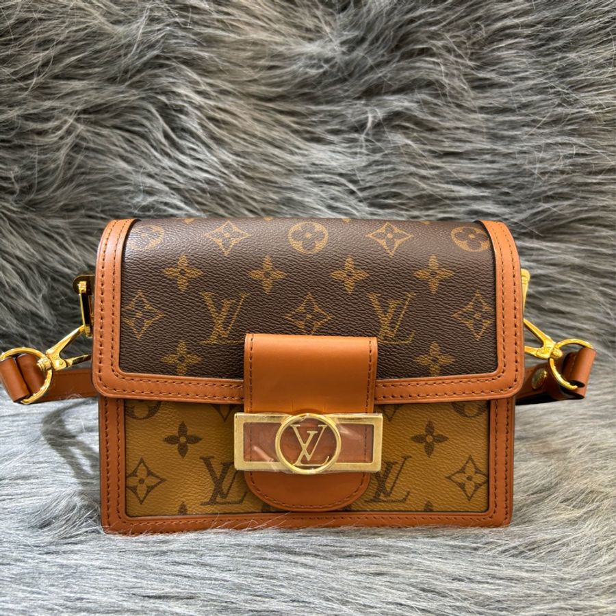 LV M44580 mini Dauphine 原花 金釦 老花 達芙妮 雙色 拼色 肩背包 斜背包-1