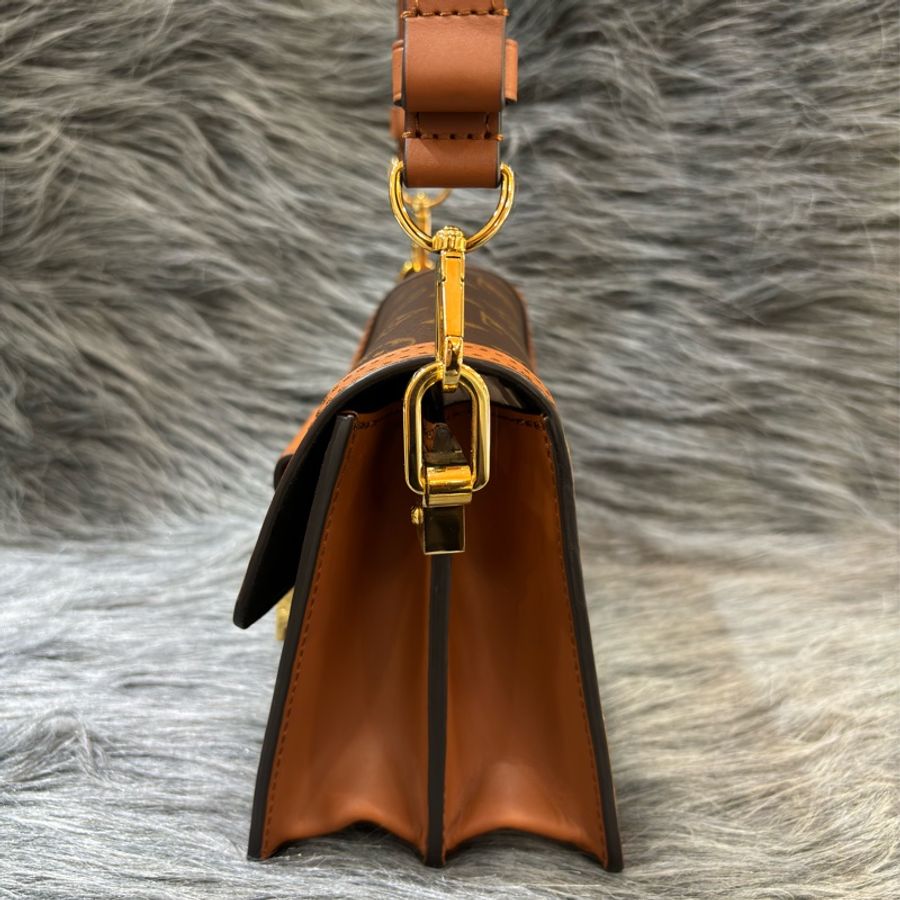 LV M44580 mini Dauphine 原花 金釦 老花 達芙妮 雙色 拼色 肩背包 斜背包-4