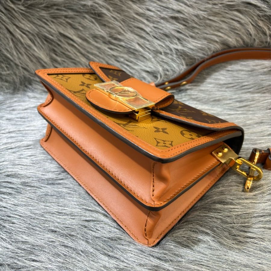 LV M44580 mini Dauphine 原花 金釦 老花 達芙妮 雙色 拼色 肩背包 斜背包-7