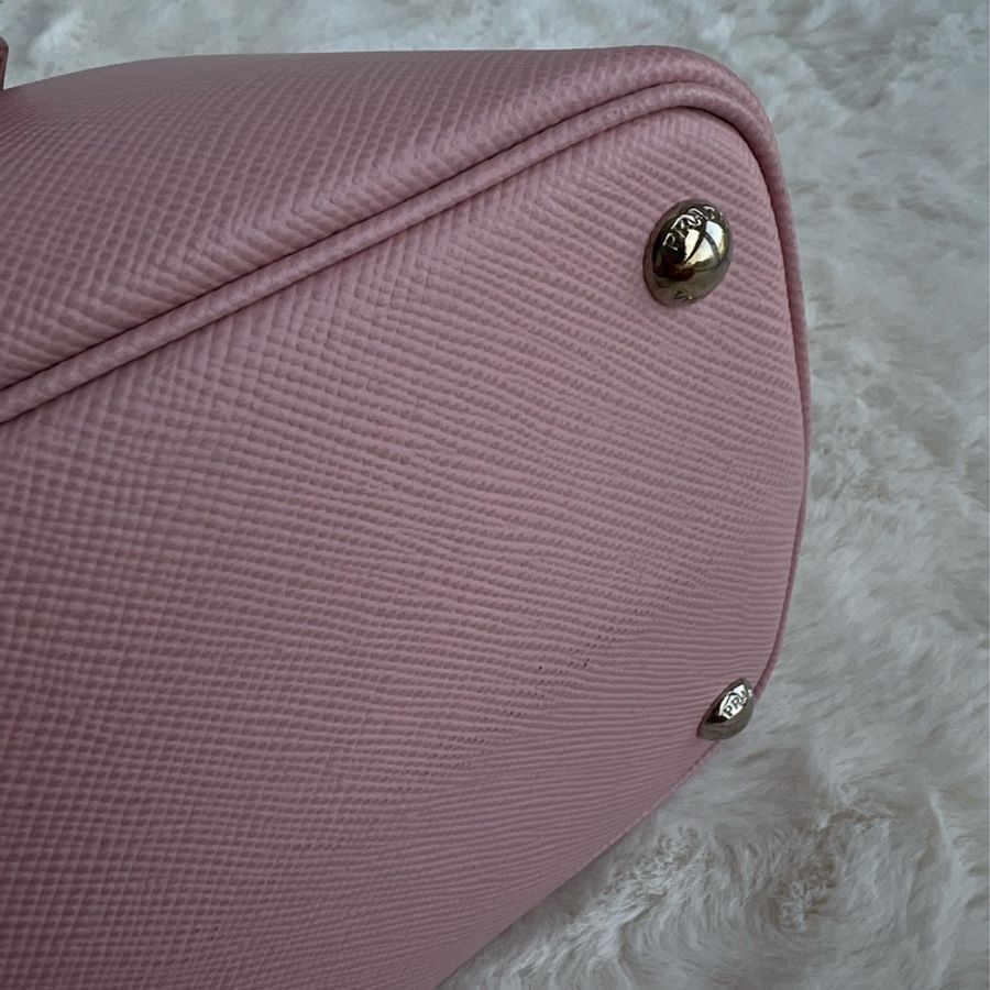 Prada double bag pink 芭比淺粉內桃 限量 BN2867 VELA FUXIA-19