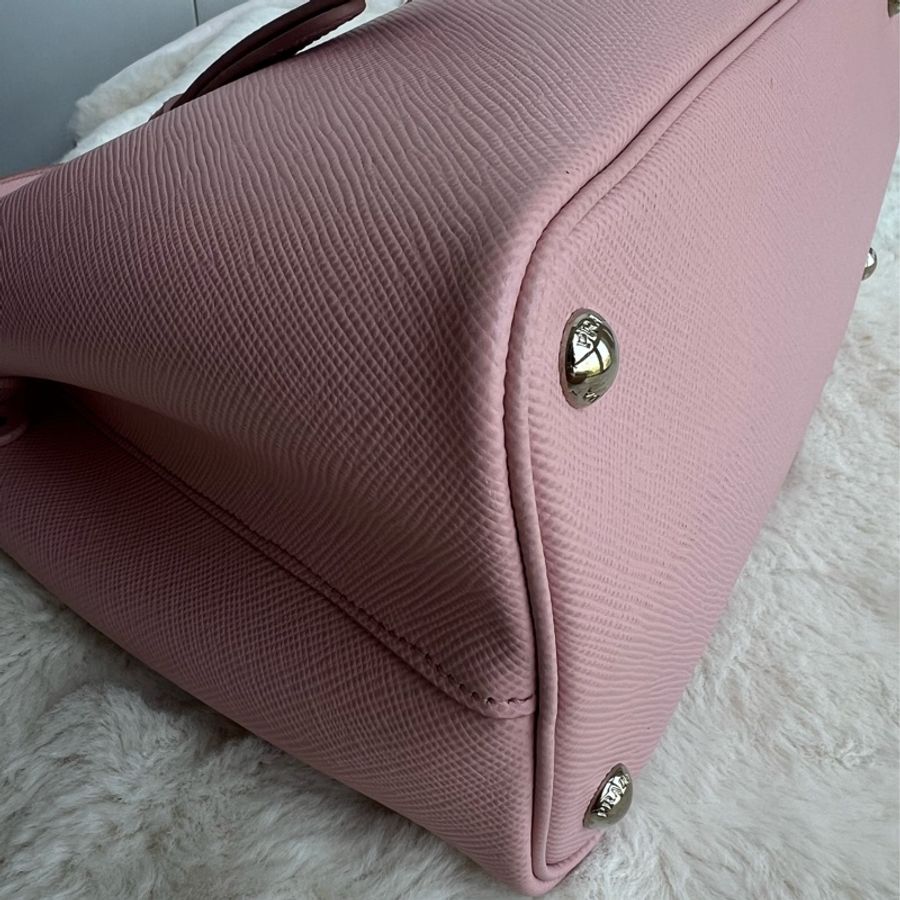 Prada double bag pink 芭比淺粉內桃 限量 BN2867 VELA FUXIA-20