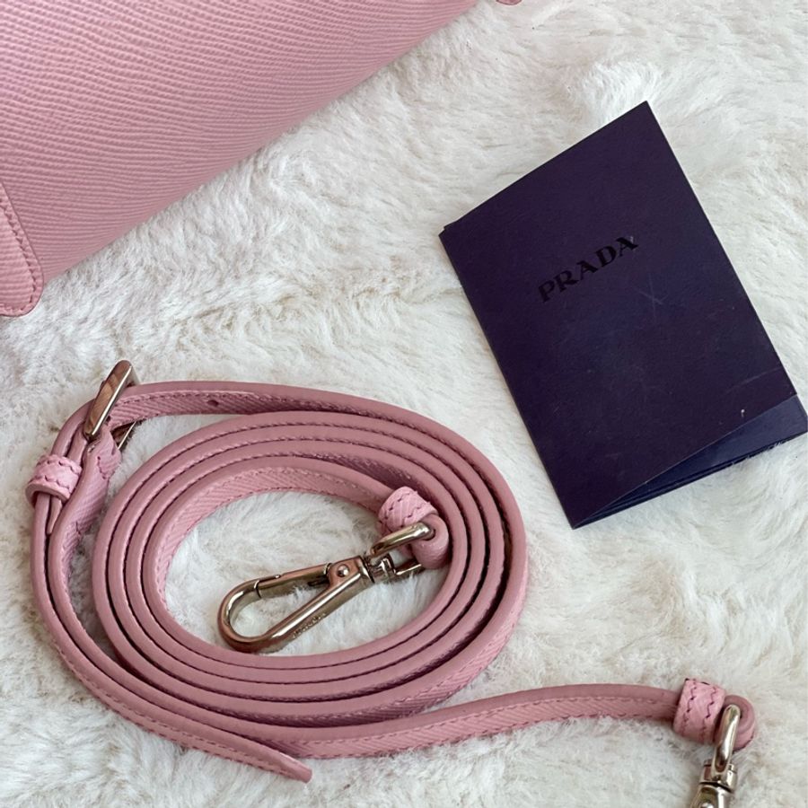 Prada double bag pink 芭比淺粉內桃 限量 BN2867 VELA FUXIA-25
