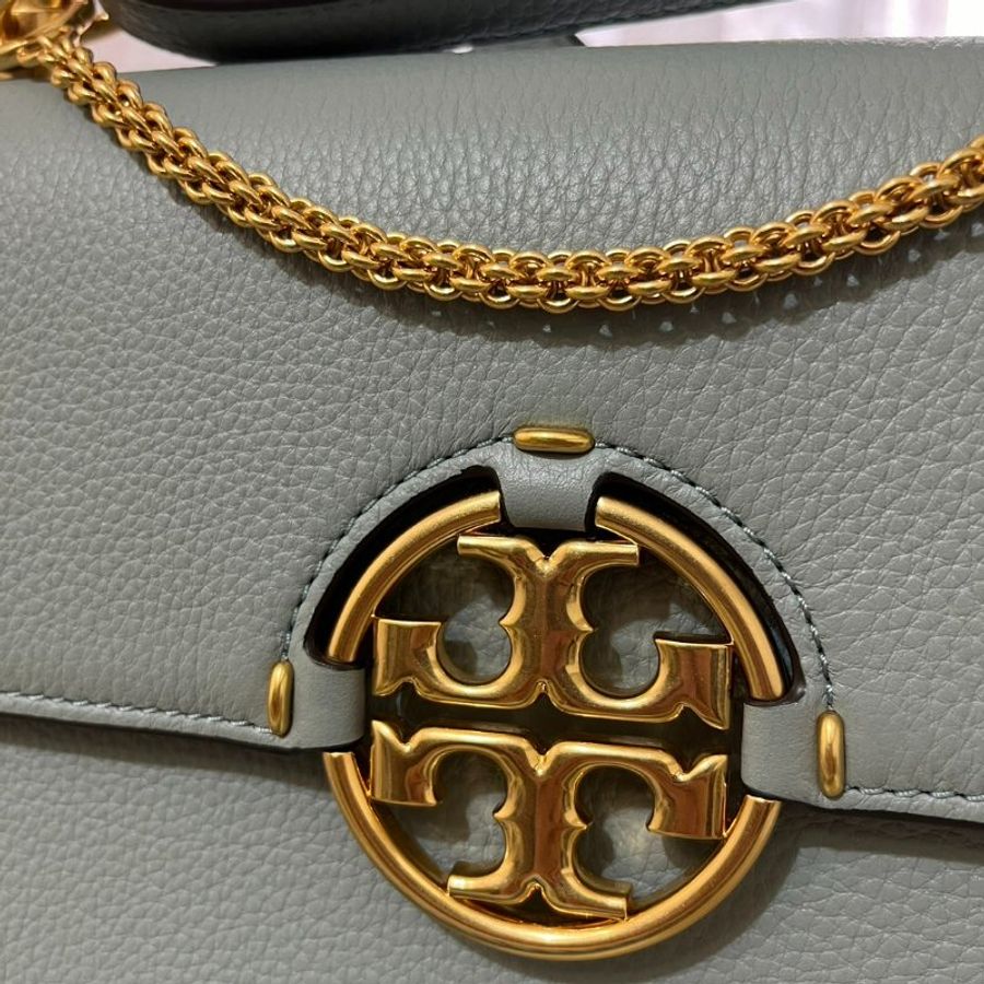 Tory burch 雙T-LOGO皮革翻蓋肩背包-湖水藍-2