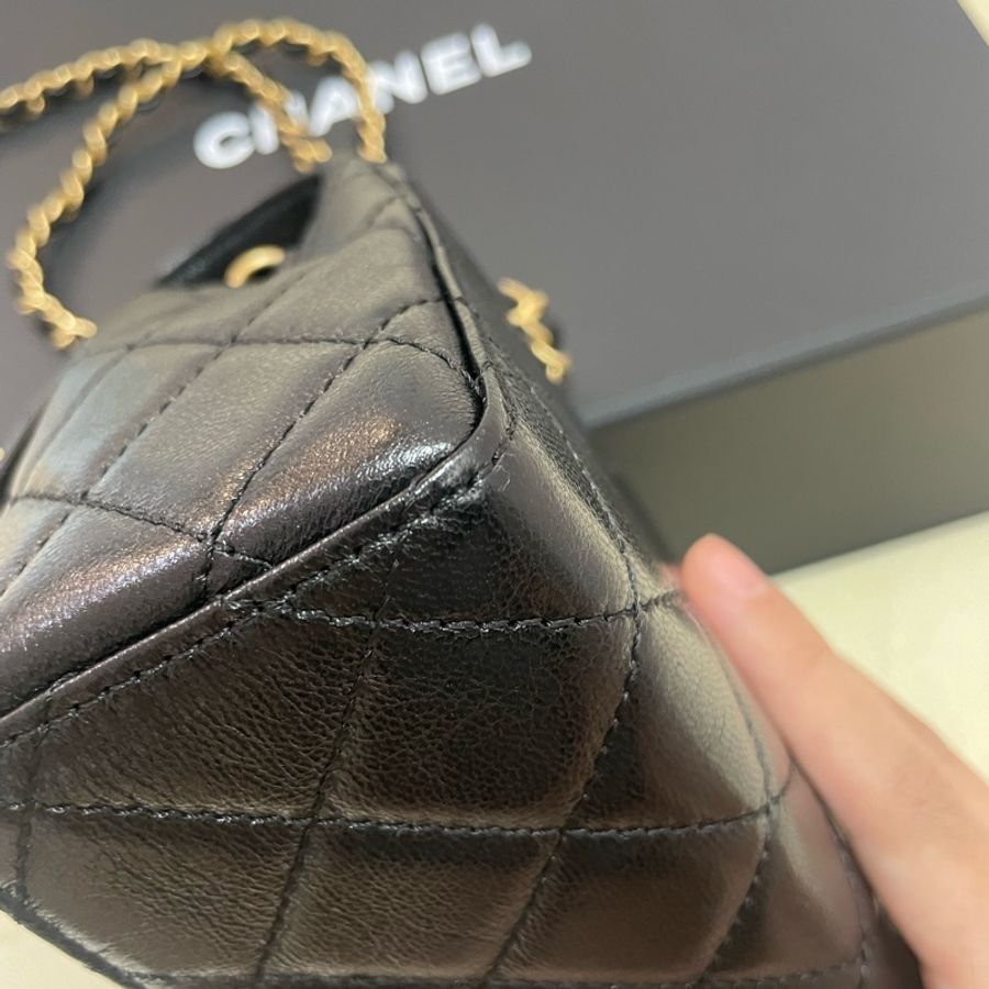 歡迎議價Chanel 22K 山羊皮 方胖-13