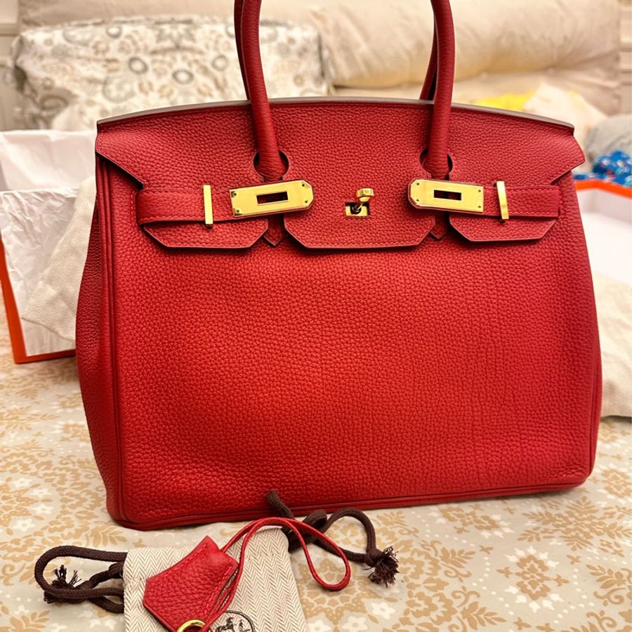 Hermès Birkin 30國旗紅❤️A刻Togo皮-1