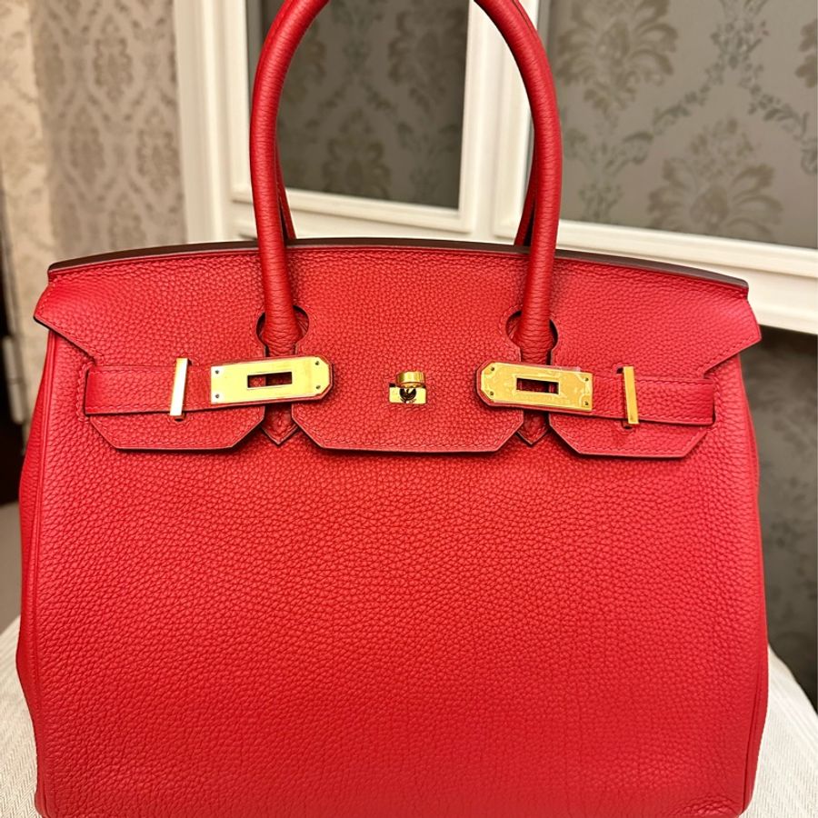 Hermès Birkin 30國旗紅❤️A刻Togo皮-5