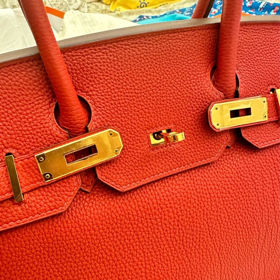 Hermès Birkin 30國旗紅❤️A刻Togo皮-16