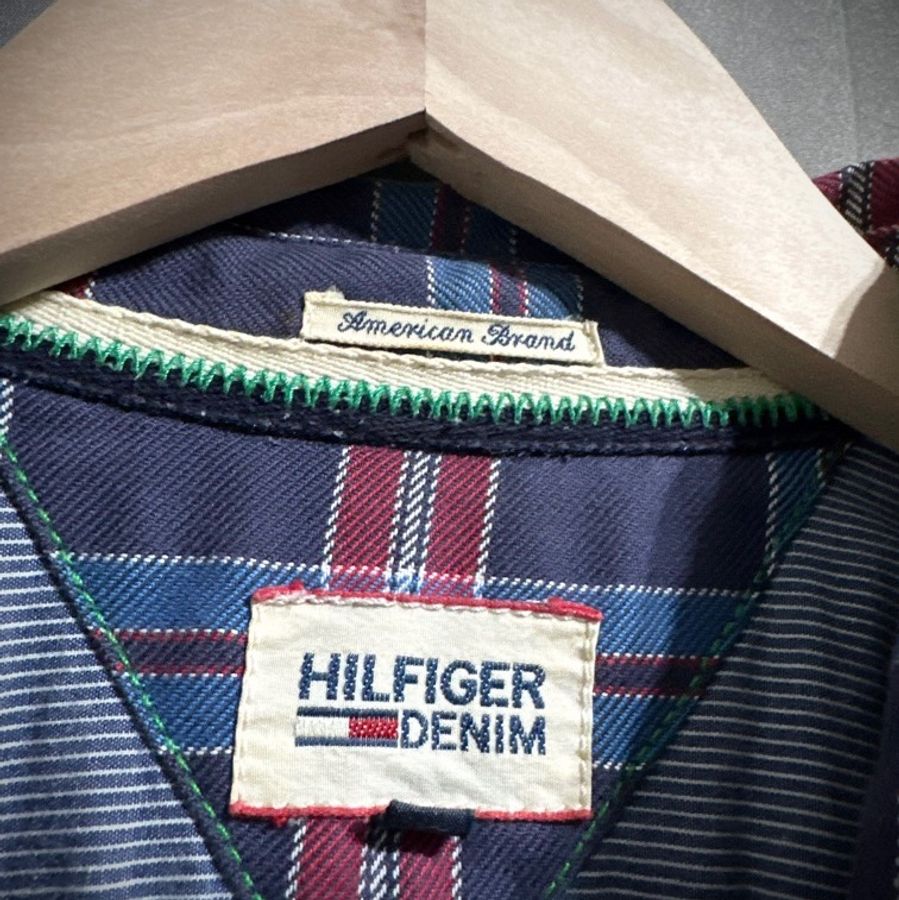Tommy hilfigure 斜織紋蘇格蘭格紋襯衫 襯衫外套 M-1