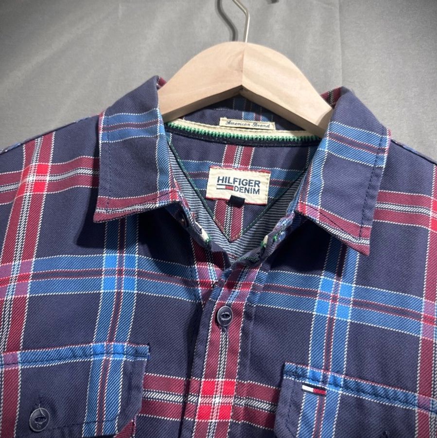 Tommy hilfigure 斜織紋蘇格蘭格紋襯衫 襯衫外套 M-2