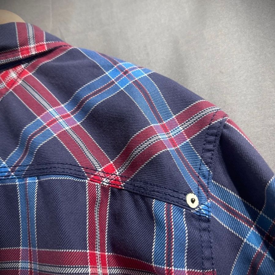 Tommy hilfigure 斜織紋蘇格蘭格紋襯衫 襯衫外套 M-4