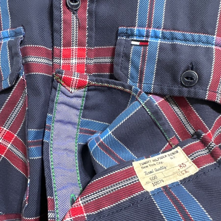 Tommy hilfigure 斜織紋蘇格蘭格紋襯衫 襯衫外套 M-9