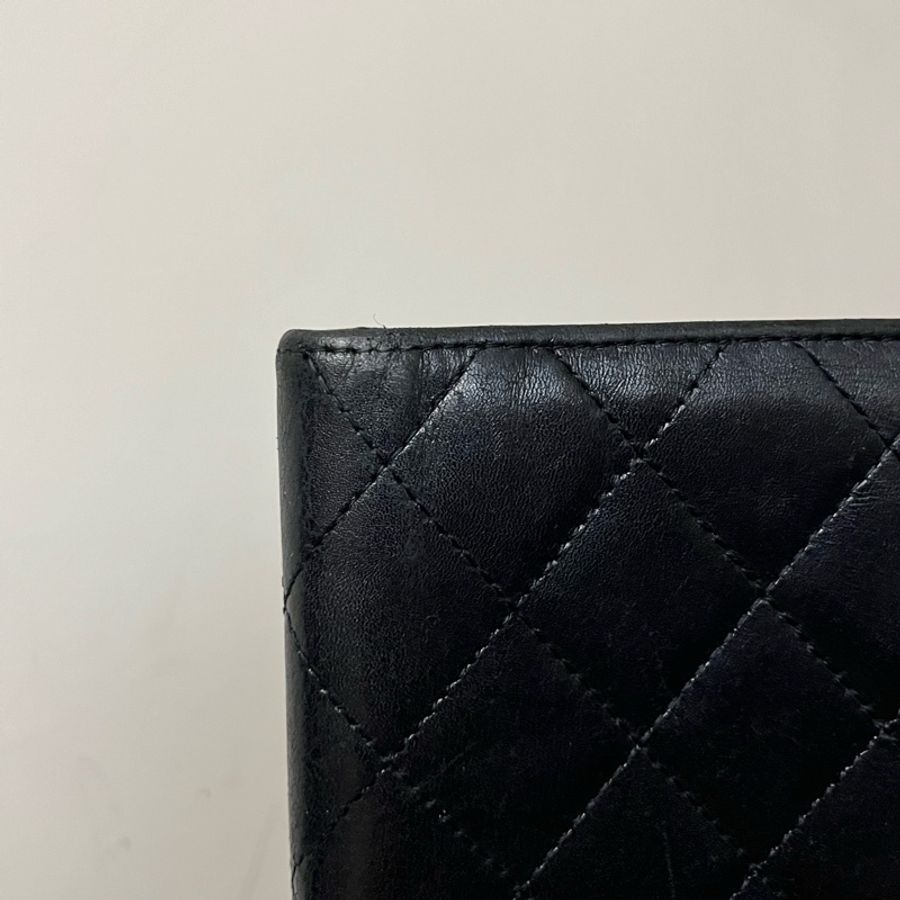 （已大降價）Chanel 香奈兒 長夾 10號開 康邦線 SV 金屬配件 皮革 兩折開長夾-24