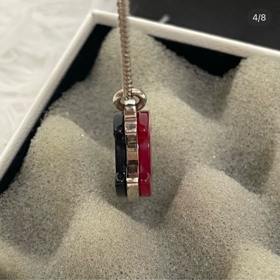 CHANEL壓克力雙色項鍊-5