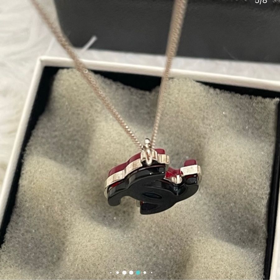 CHANEL壓克力雙色項鍊-6