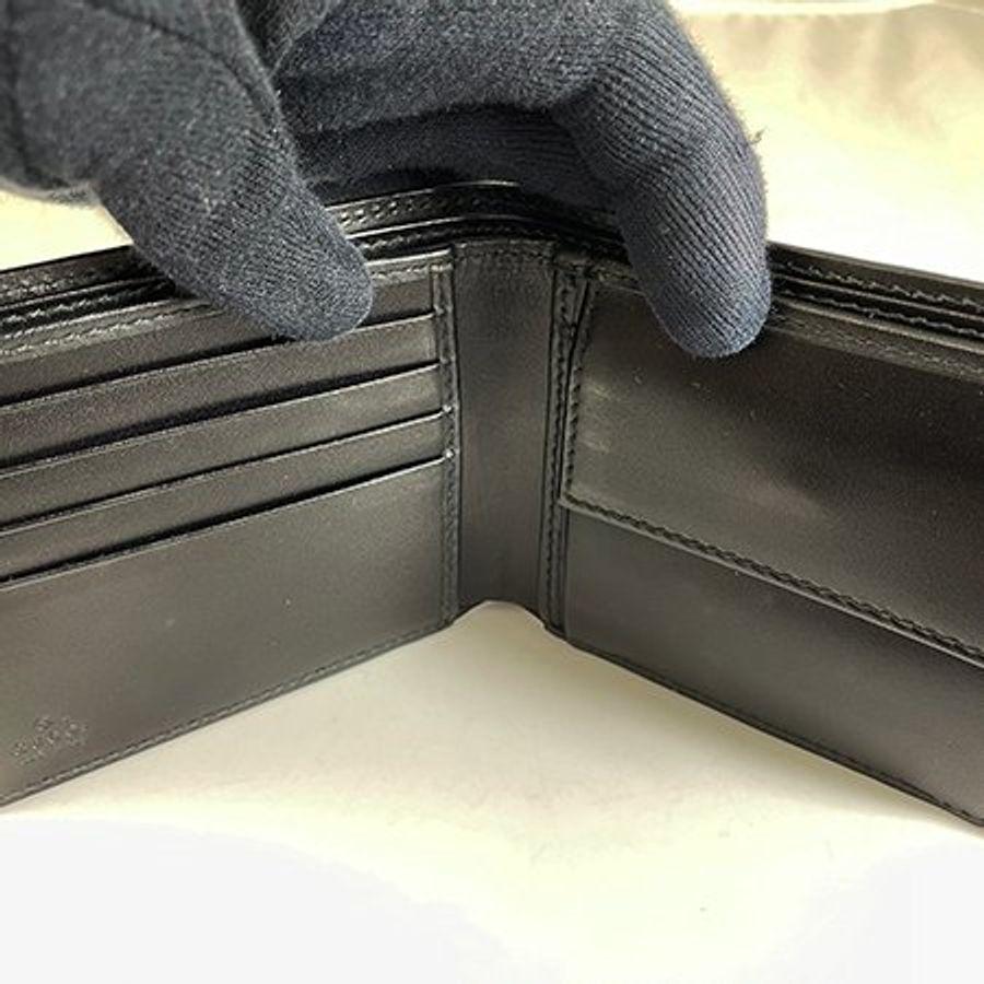 已售出* GUCCI 咖啡色PVC/黑色牛皮珊瑚蛇零錢對開短夾 451268-12