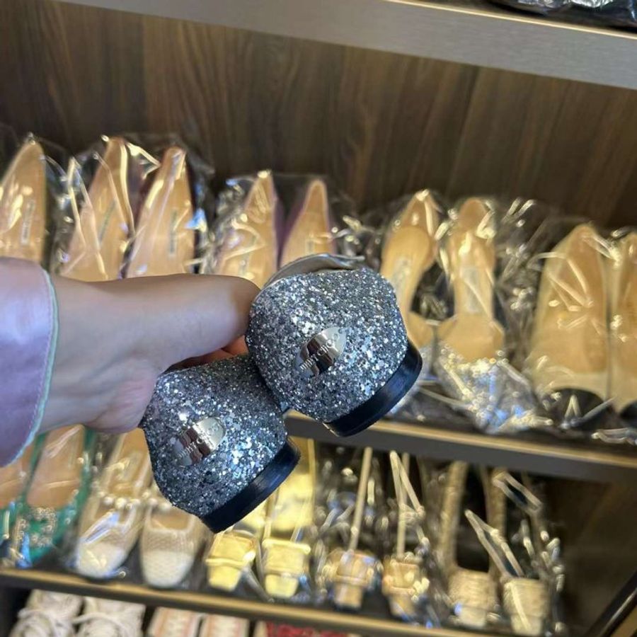 jimmychoo 銀色 平底鞋 37 已貼底僅試穿-1