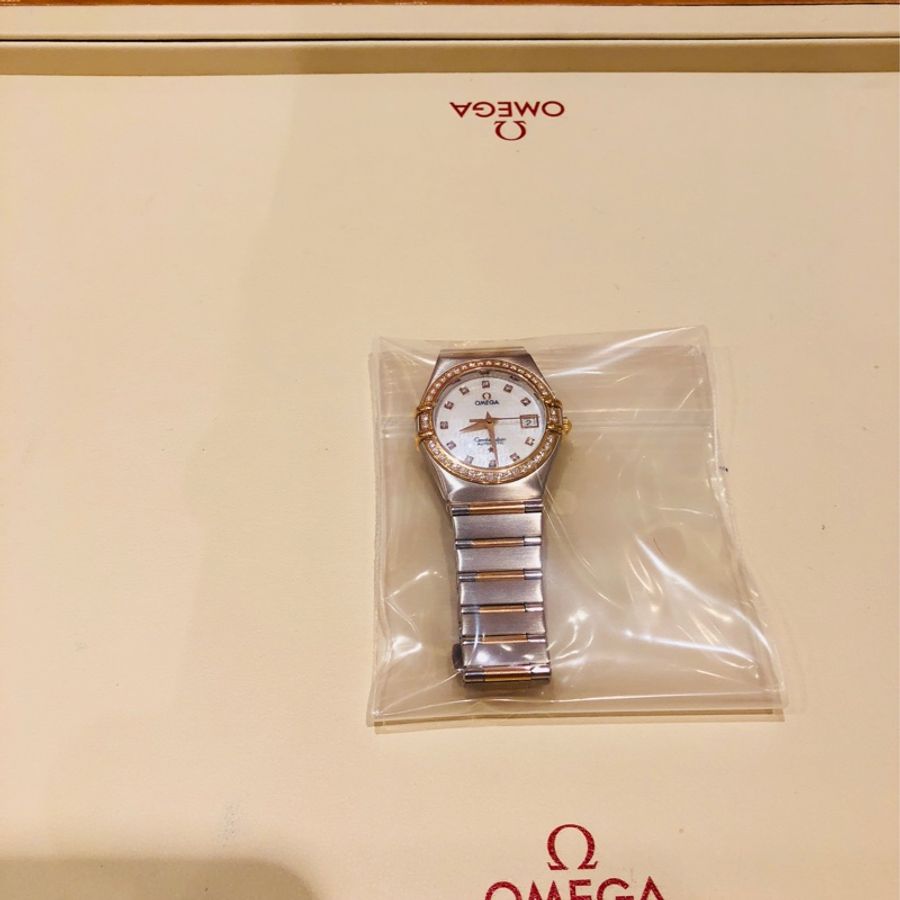 OMEGA女錶50週年紀念錶款,半金原廠鑲鑽機械錶-4