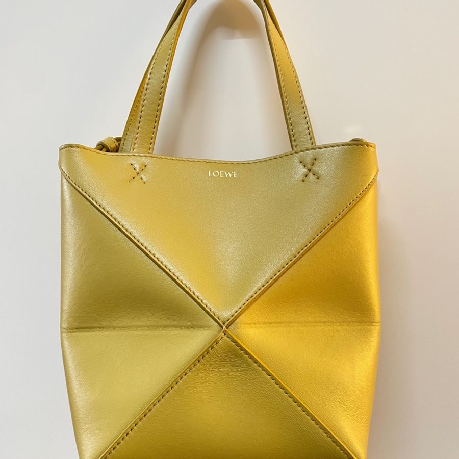 loewe puzzle mini fold tote 迷你折疊托特包 芥末黃-5