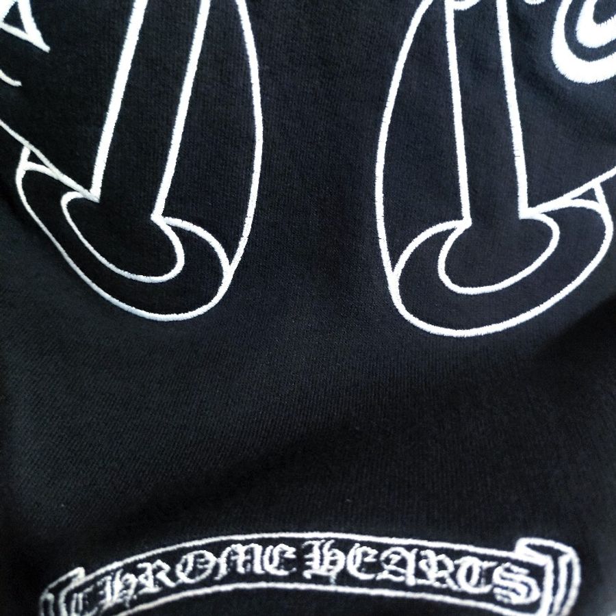 Chrome Hearts克羅心x滾石聯名刺繡版拉鏈帽衫-12