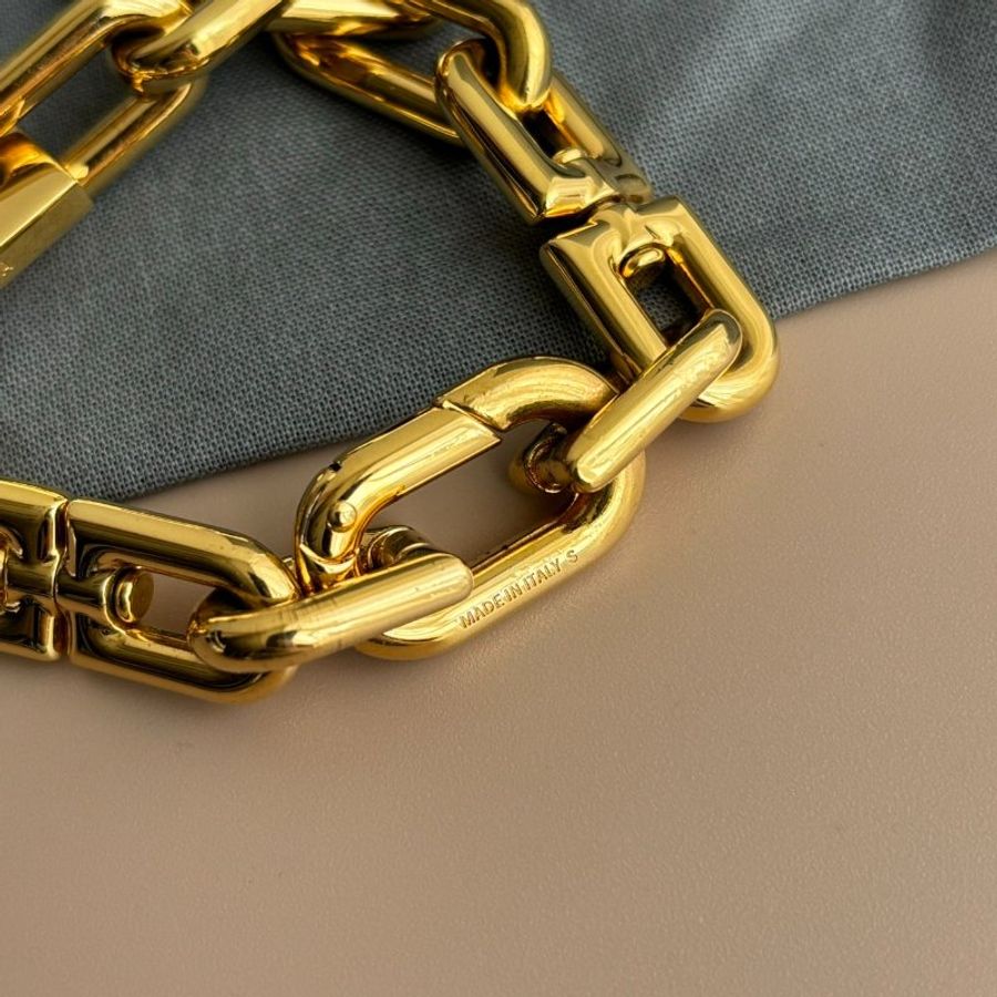 ::BALENCIAGA:: 字母B 金色金屬手鍊-4