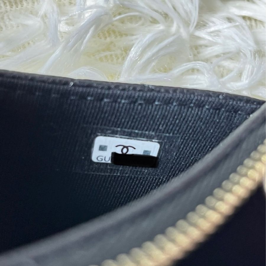 Chanel 黑金荔枝皮L拉鍊小夾-18