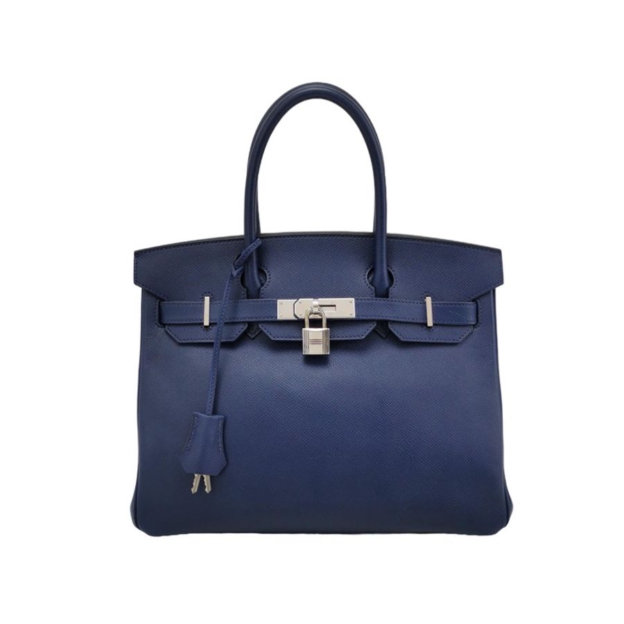 Hermes Birkin鉑金包30牛皮純色旋扣手提包-0