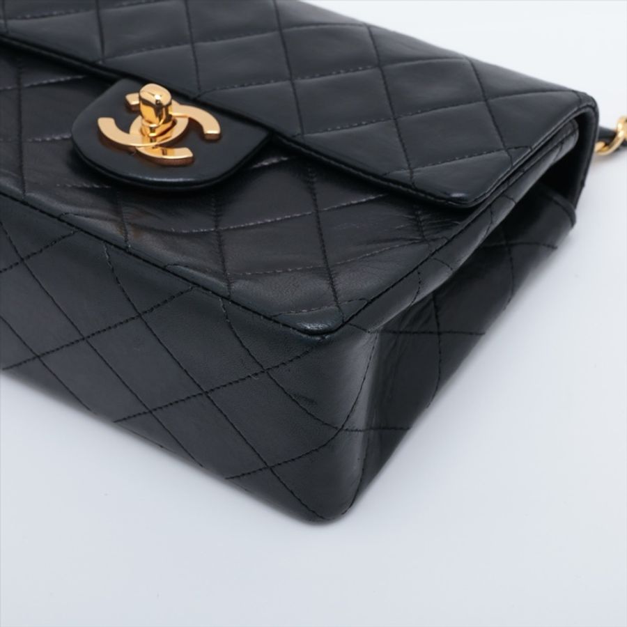 Chanel vintage 中古 mini square 17cm 方胖 黑金 預訂貨品-2