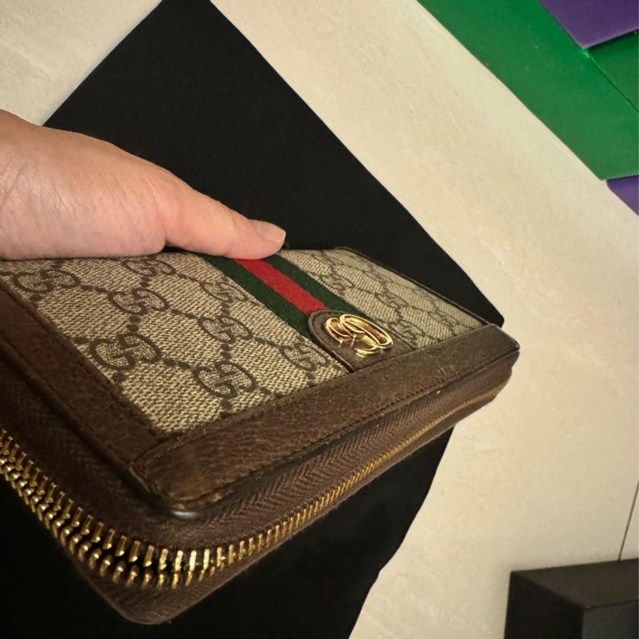 Gucci Ophidia GG Supreme 帆布全拉式拉鍊長夾-14