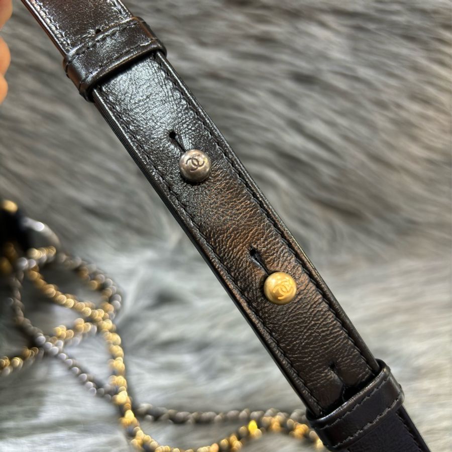 CHANEL A91810 gabrielle HOBO 20公分 黑色 斜背包 流浪包 雙肩包-28