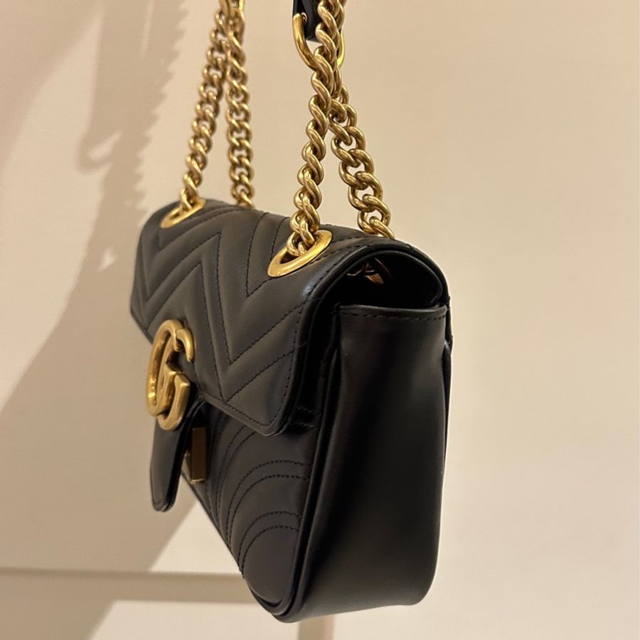 GUCCI 黑MARMONT掀蓋鏈包22-2