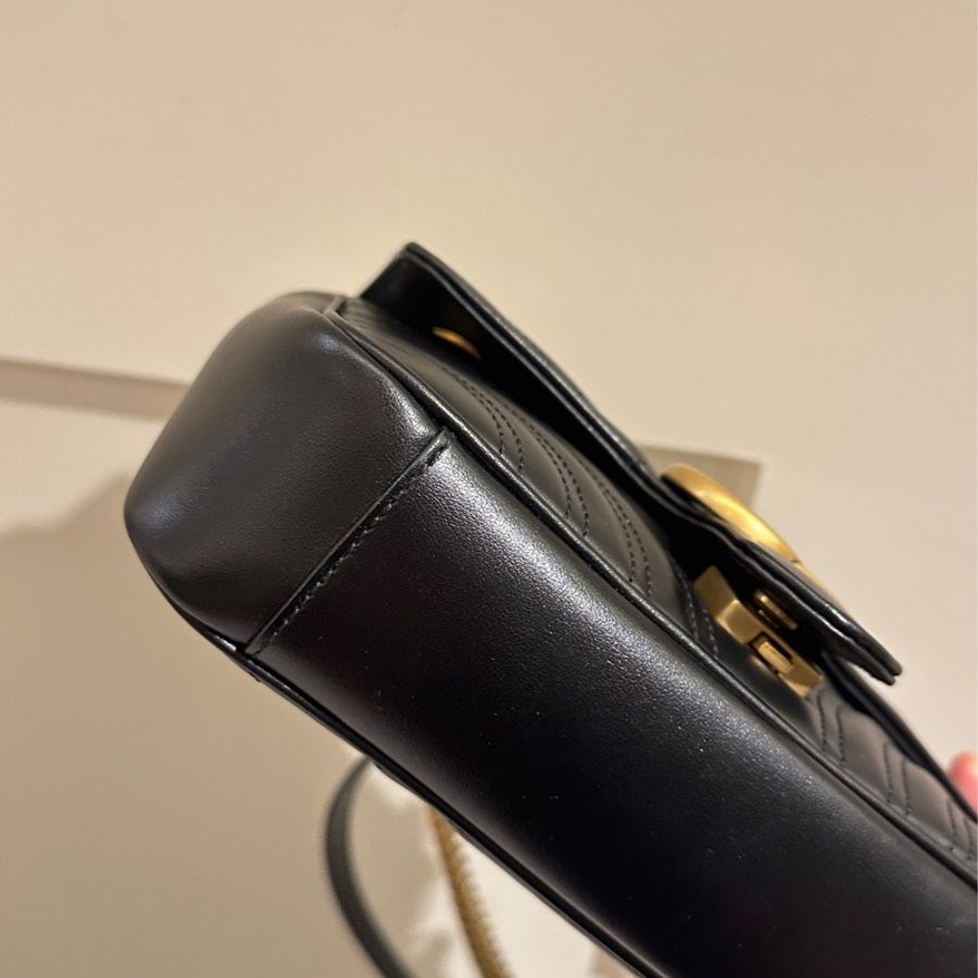 GUCCI 黑MARMONT掀蓋鏈包22-5